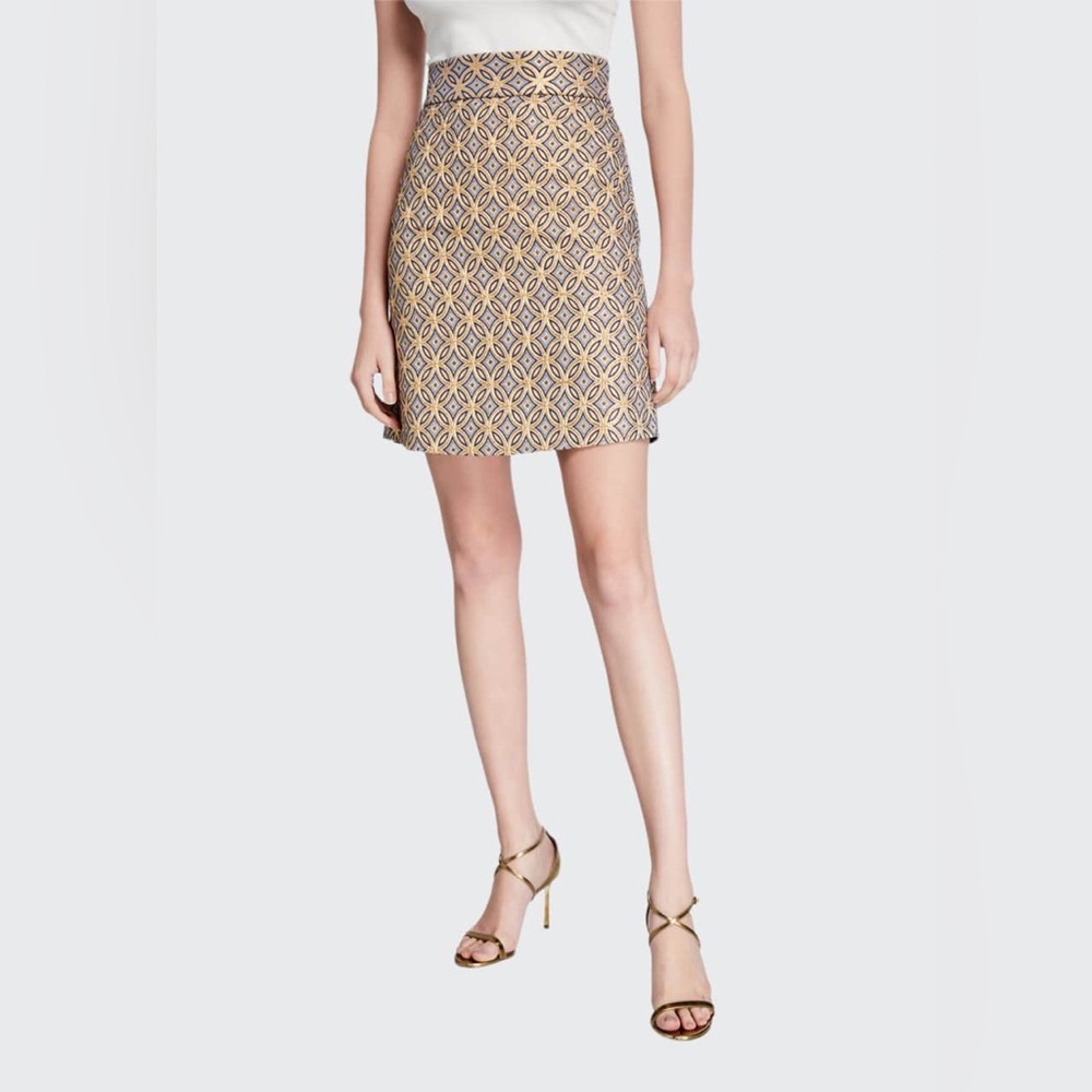 NWT Elie Tahari Barbie Geometric High-Waist Mini Skirt